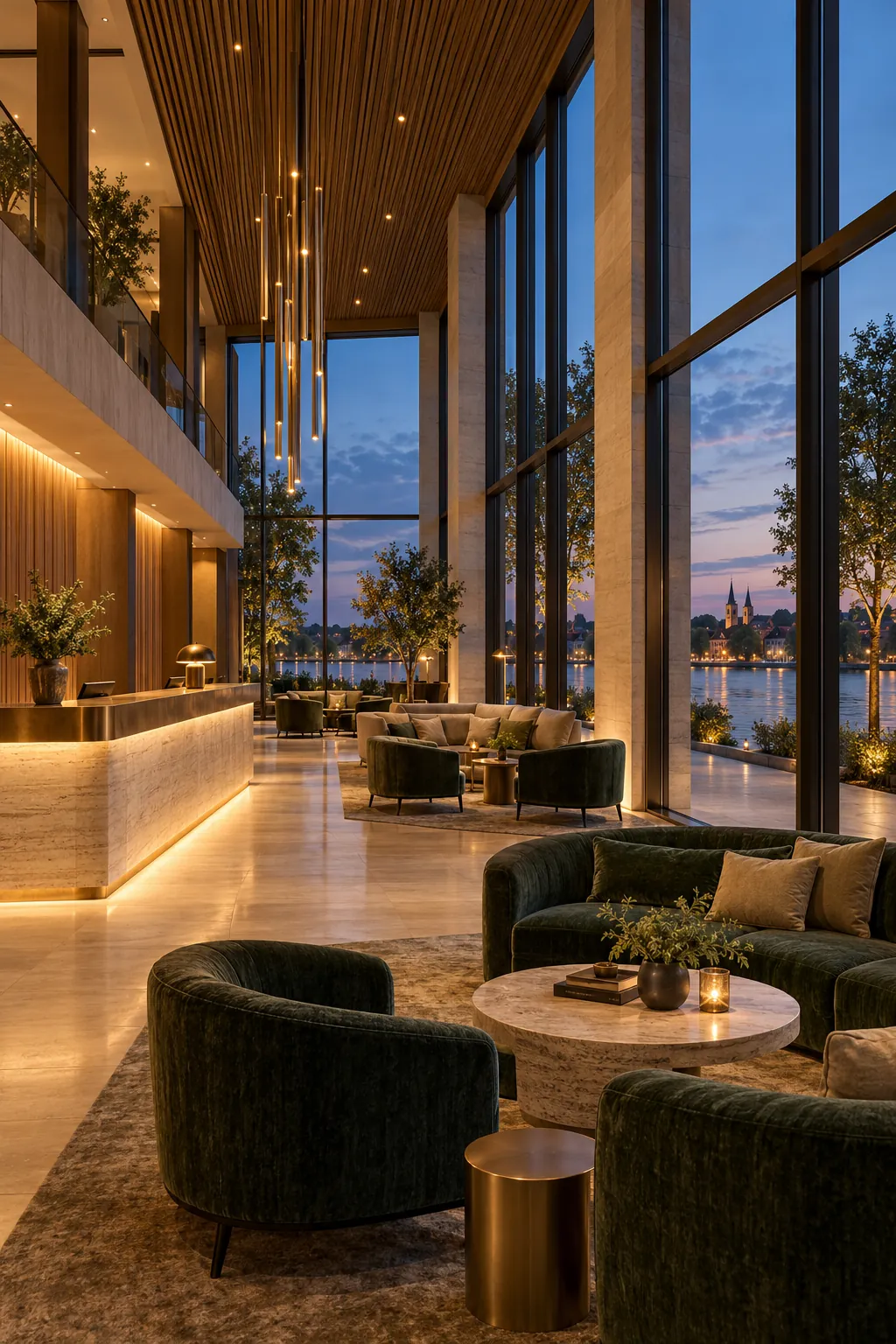 Lobby and lounge, ground floor, visualisation