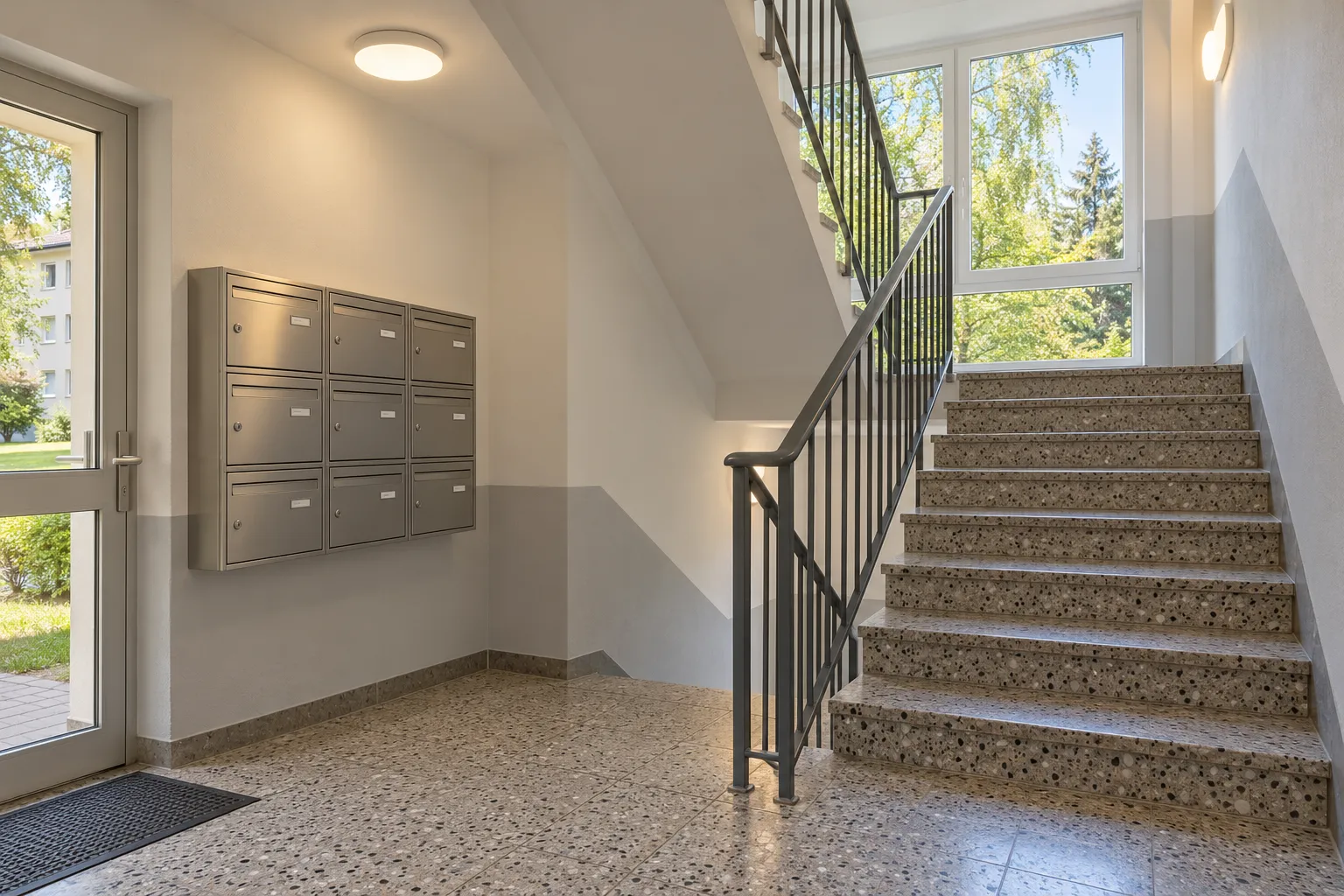 Staircase with original terrazzo, visualisation
