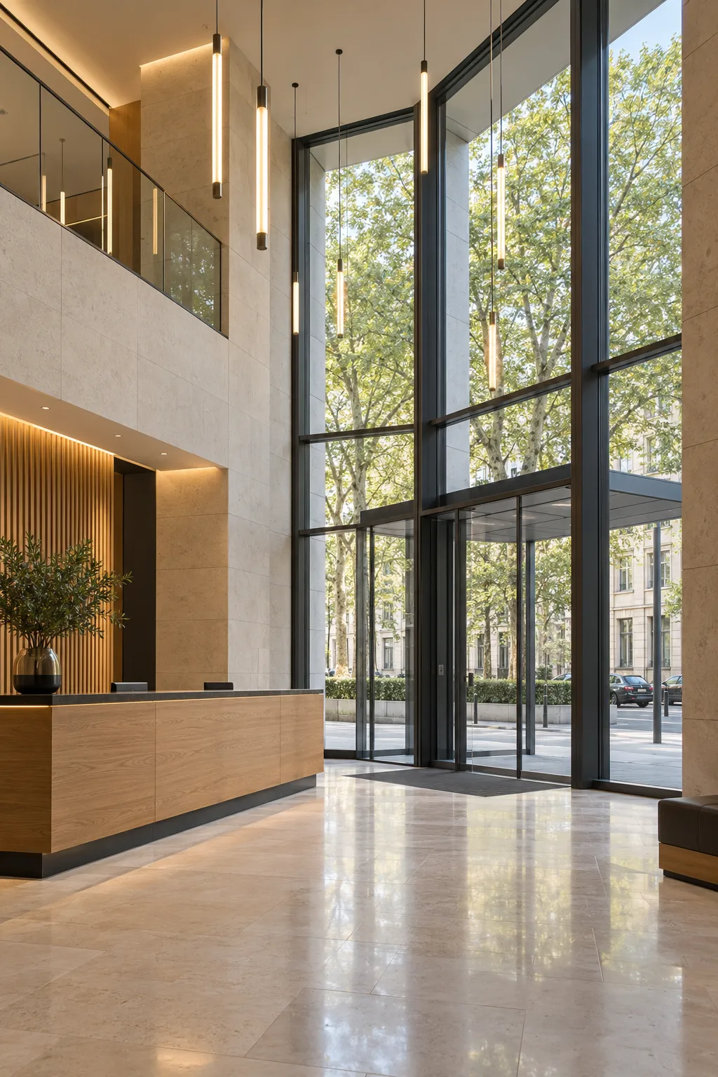 Entrance hall, refurbished 2018, visualisation