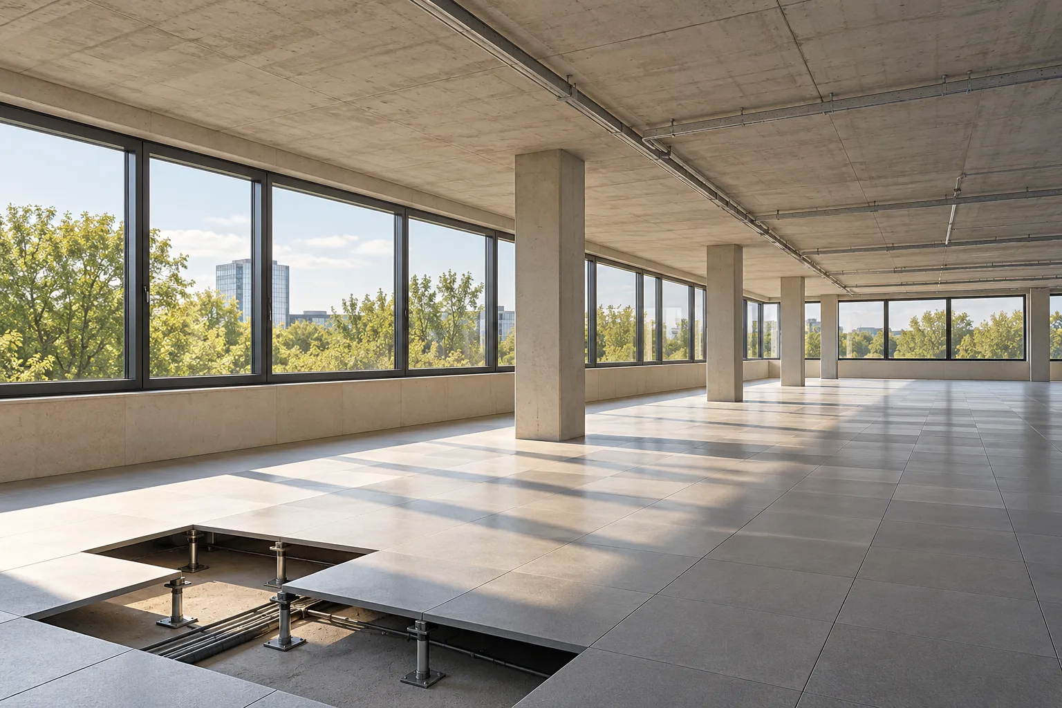 Vacant space, 5th floor east, shell condition ready for fit-out, visualisation